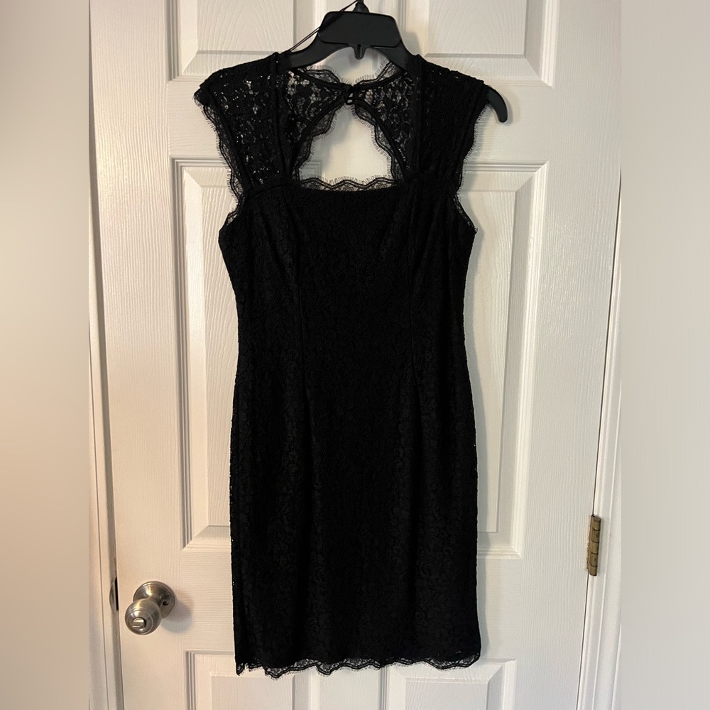 Adrianna Papell black lace dress